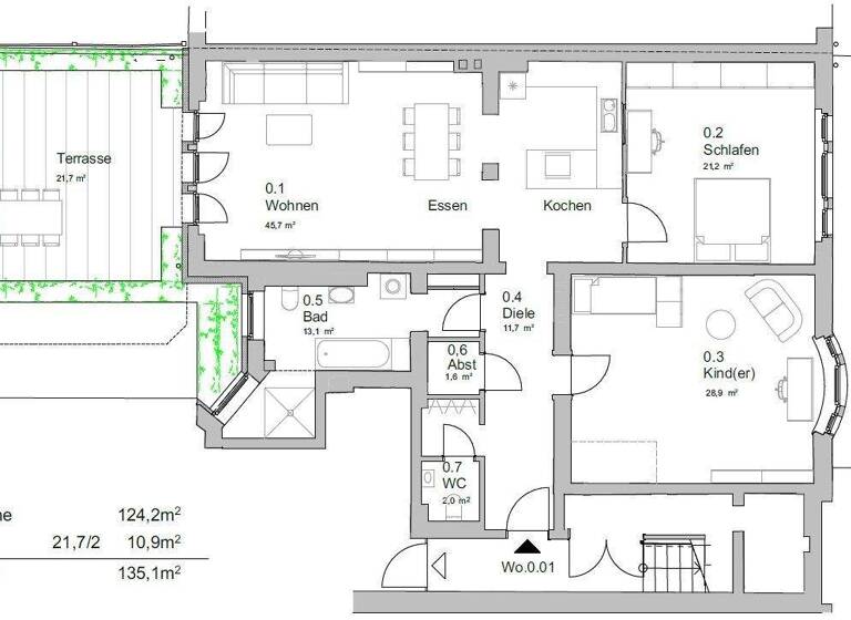 Terrassenwohnung zur Miete 1.350 € 3 Zimmer 135,3 m² Carl-Robert-Straße 19 Giebichenstein Halle 06114