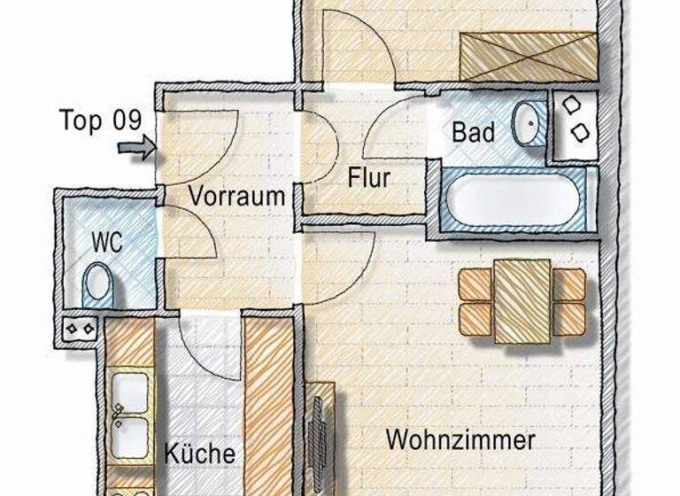Wohnung zur Miete 1.017 € 2 Zimmer 70,3 m² ROSASGASSE 18/ Top 09 Wien, Meidling 1120