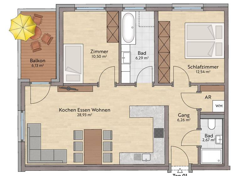 Terrassenwohnung zum Kauf 3 Zimmer 69,2 m² 1. Geschoss Mayrhofen 6290