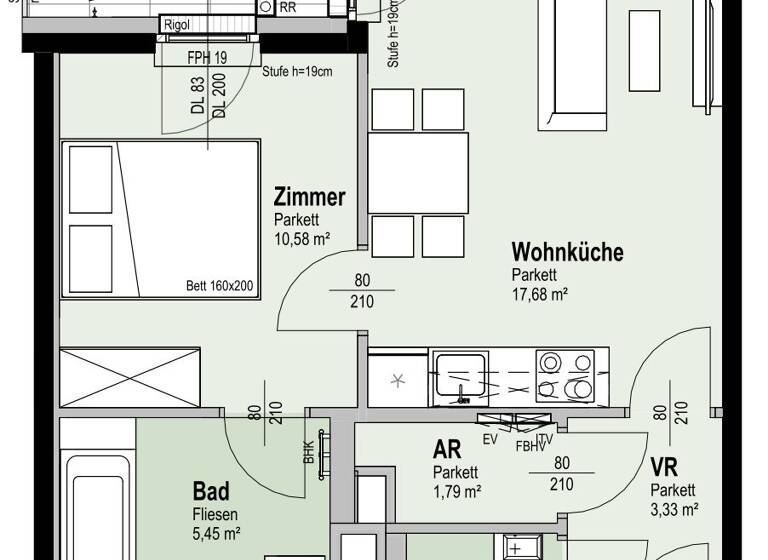 Terrassenwohnung zum Kauf - Erstbezug 292.800 € 2 Zimmer 40,3 m² 1. Geschoss Fahrbachgasse 6 Wien 1210