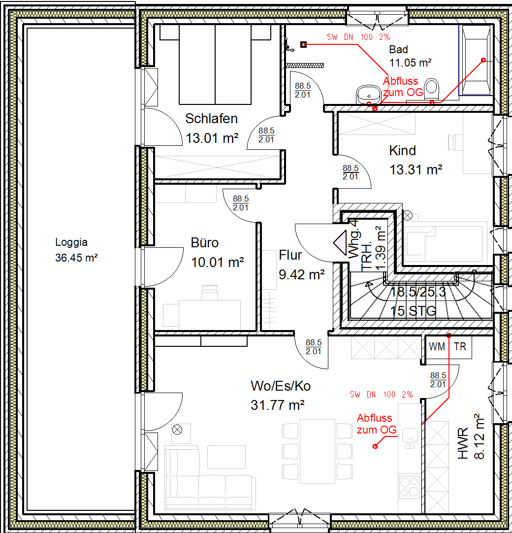 Wohnung zur Miete 1.050 € 4 Zimmer 115 m²<br/>Wohnfläche 2.<br/>Geschoss 01.03.2025<br/>Verfügbarkeit Henns Kamp 9 Martfeld Martfeld 27327