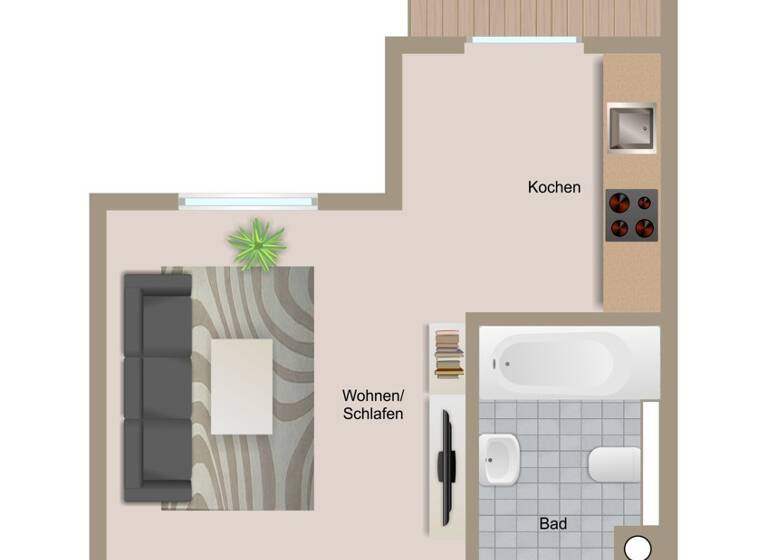 Wohnung zum Kauf 112.000 € 1 Zimmer 30,2 m²<br/>Wohnfläche 1.<br/>Geschoss Bretten Bretten 75015