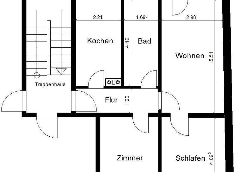 Wohnung zur Miete 420 € 3 Zimmer 64,7 m² 2. Geschoss Barfüßerstraße 21-22 Nordhausen 99734