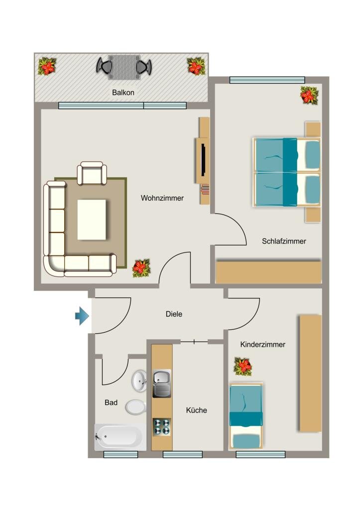 Wohnung zur Miete 527 € 3,5 Zimmer 59,7 m²<br/>Wohnfläche 1.<br/>Geschoss 01.05.2025<br/>Verfügbarkeit Vierlinden Duisburg 47178