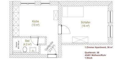 Wohnung zur Miete Wohnen auf Zeit 1.250 € 1 Zimmer 36 m² frei ab 01.11.2024 Saarn - Mitte und Mintard Mülheim an der Ruhr 45481