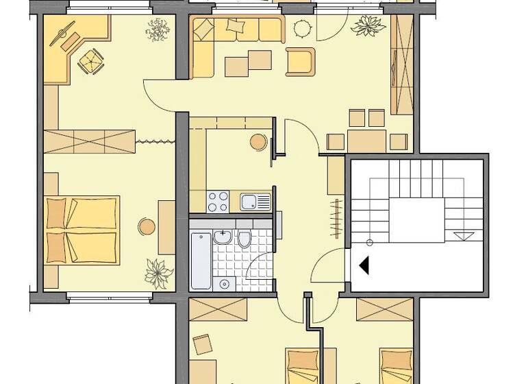 Wohnung zur Miete 450 € 4 Zimmer 82,9 m² 9. Geschoss frei ab sofort Kastanienstraße 9 Lusan Gera 07549