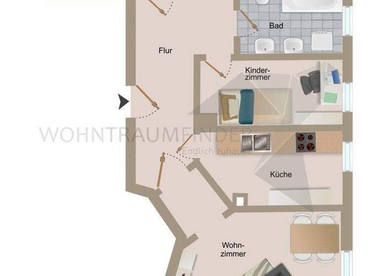 Wohnung zur Miete 499 € 4 Zimmer 80,1 m² 3. Geschoss frei ab 01.06.2026 Leipziger Straße 46 Innenstadt Zwickau 08056