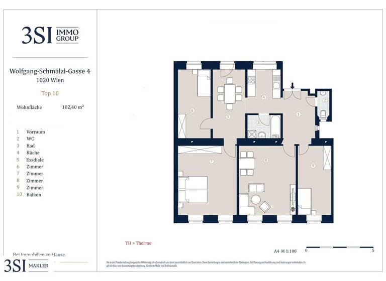 Wohnung zum Kauf 635.000 € 4 Zimmer 102,4 m² 1. Geschoss Wolfgang-Schmälzl-Gasse 4 Wien 1020