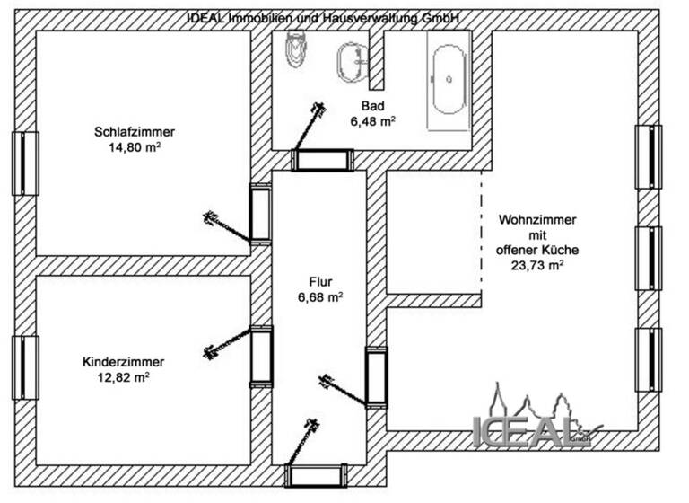 Wohnung zur Miete 300 € 3 Zimmer 64,5 m² 5. Geschoss frei ab sofort Neundorfer Straße 113 Stadtmitte Plauen 08525
