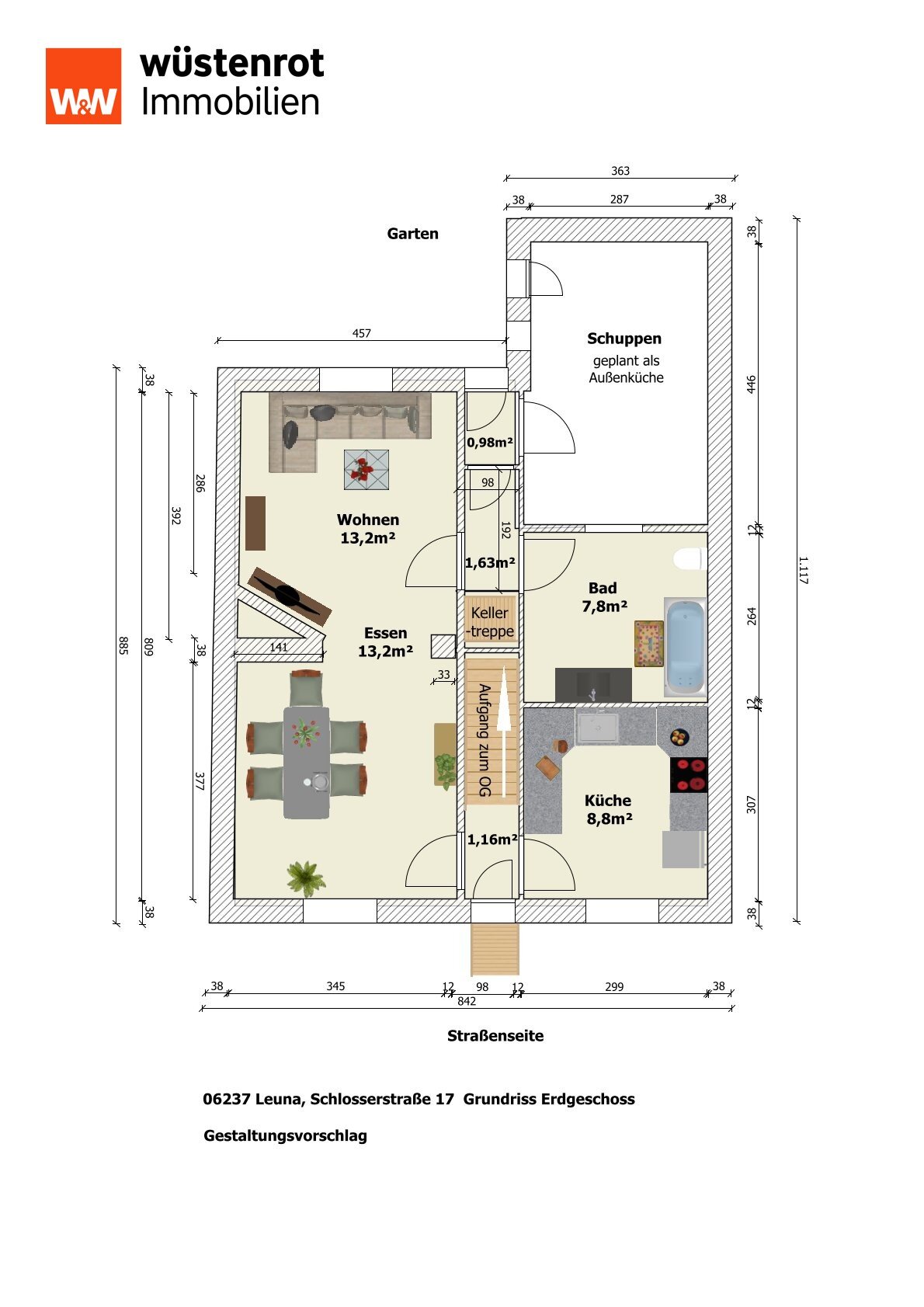 Reihenmittelhaus zum Kauf 199.000 € 100 m²<br/>Wohnfläche 263 m²<br/>Grundstück Leuna Leuna 06237