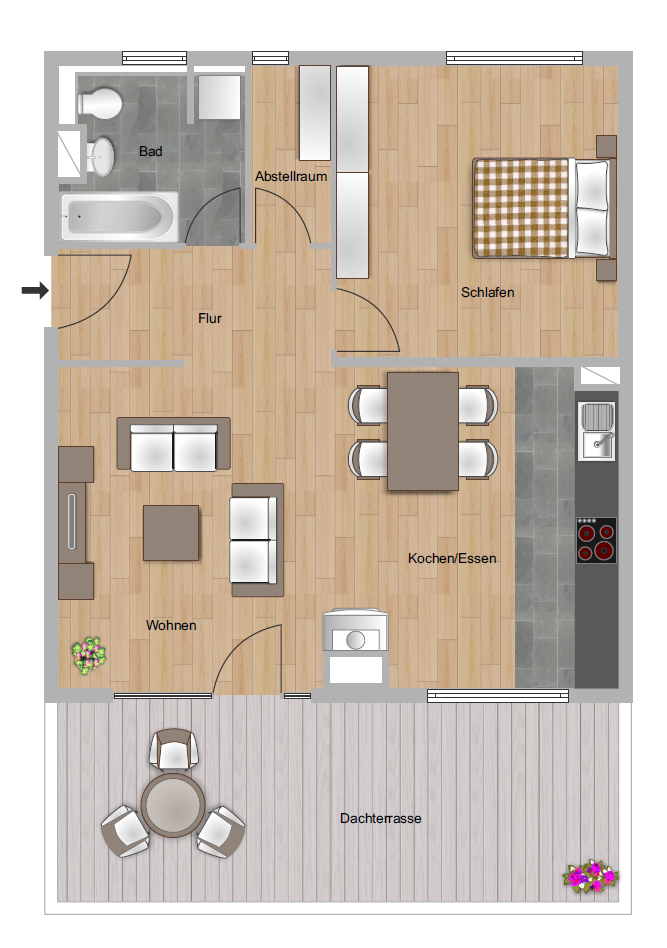 Wohnung zur Miete 816 € 2 Zimmer 66,4 m²<br/>Wohnfläche 4.<br/>Geschoss Comeniusstraße 10 Riederbergstraße Wiesbaden 65195