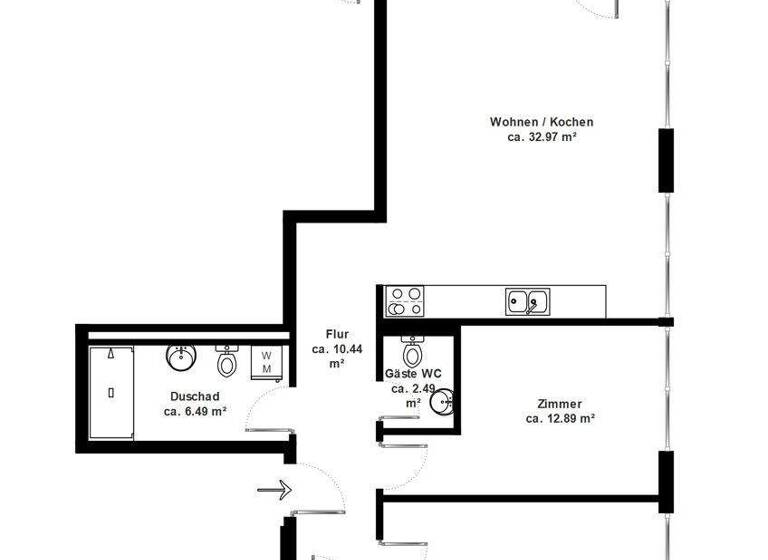 Wohnung zur Miete - Erstbezug 2.571 € 3 Zimmer 90,2 m² 1. Geschoss Neustadt Hamburg 20459