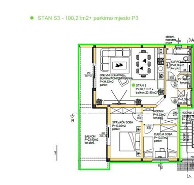 Wohnung zum Kauf 292.499 € 2 Zimmer 100 m² 1. Geschoss Privlaka center