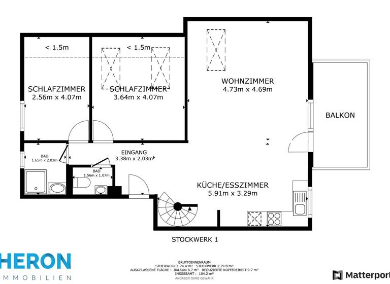 Maisonette zum Kauf 368.000 € 5,5 Zimmer 102 m² 2. Geschoss Neckarwestheim 74382