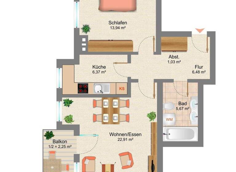 Wohnung zum Kauf 179.000 € 2 Zimmer 57 m² Reichenschwand 91244