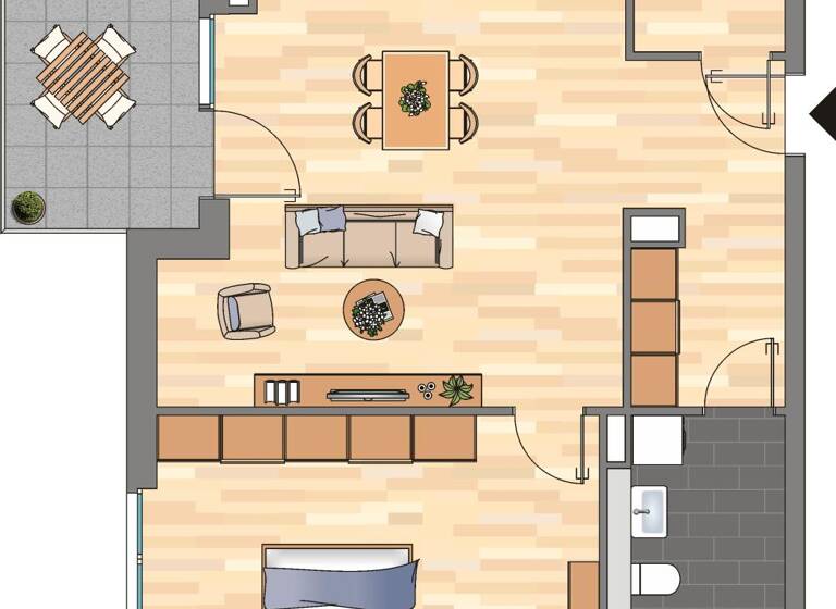 Wohnung zur Miete - Neubau 1.071 € 2 Zimmer 67,8 m²<br/>Wohnfläche 4.<br/>Geschoss Robert-Havemann-Straße 3 Neu-Endenich Bonn 53121