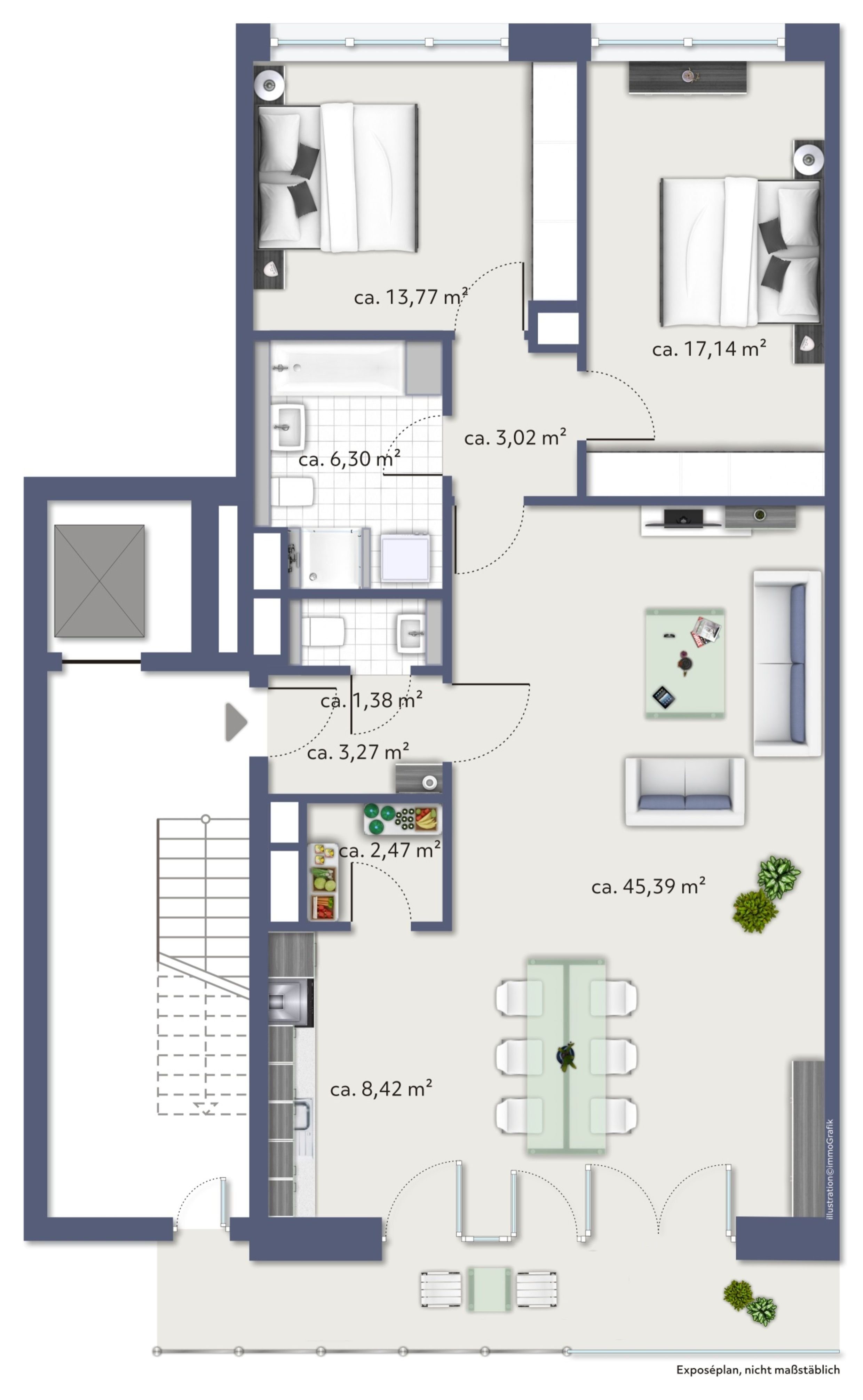 Wohnung zum Kauf 1.250.000 € 3 Zimmer 104 m²<br/>Wohnfläche 6.<br/>Geschoss HafenCity Hamburg 20457