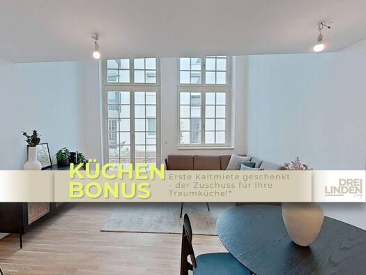 Maisonette zur Miete - Erstbezug 993 € 2 Zimmer 76,4 m² EG frei ab 01.01.2026 Dreilindenstraße 6 Altlindenau Leipzig 04177