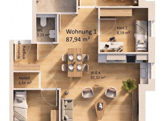 Terrassenwohnung zum Kauf provisionsfrei 369.348 € 4 Zimmer 87,9 m² frei ab 01.12.2027 Rieneckstraße Lauda Lauda-Königshofen 97922