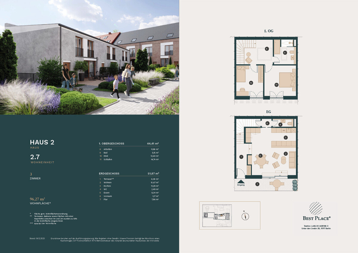 Reihenmittelhaus zum Kauf 599.000 € 3 Zimmer 96,3 m²<br/>Wohnfläche Hauptstraße 17 Französisch Buchholz Berlin 13127