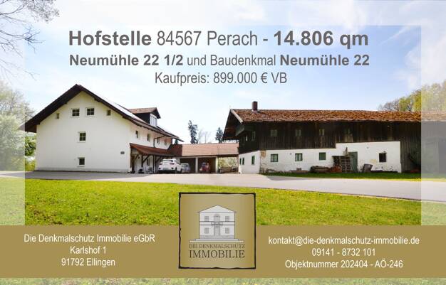 Bauernhaus zum Kauf 899.000 € 187,1 m² 14.806 m² Grundstück Neumühle Perach 84567