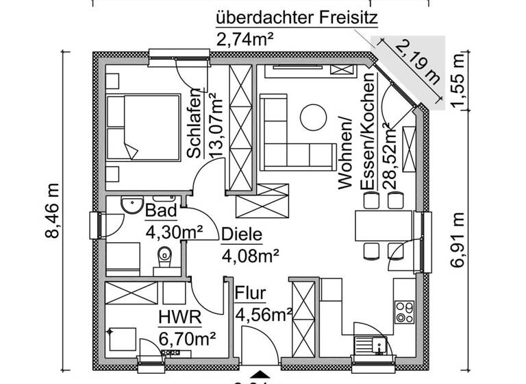 Haus zum Kauf 154.900 € 2 Zimmer 64 m² 530 m² Grundstück Storkow Storkow (Mark) 15859