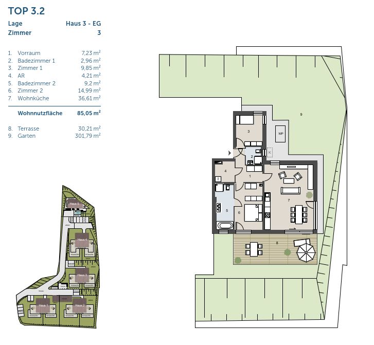 Wohnung zum Kauf provisionsfrei 1.259.000 € 3 Zimmer 85,1 m²<br/>Wohnfläche EG<br/>Geschoss Auhof 43 Mondsee / Au 5311