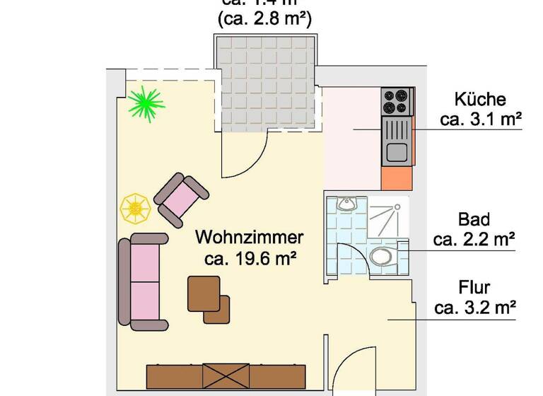 Studio zur Miete 432 € 1 Zimmer 30 m² 5. Geschoss Pulverweg 2 Schützenplatz Lüneburg 21337