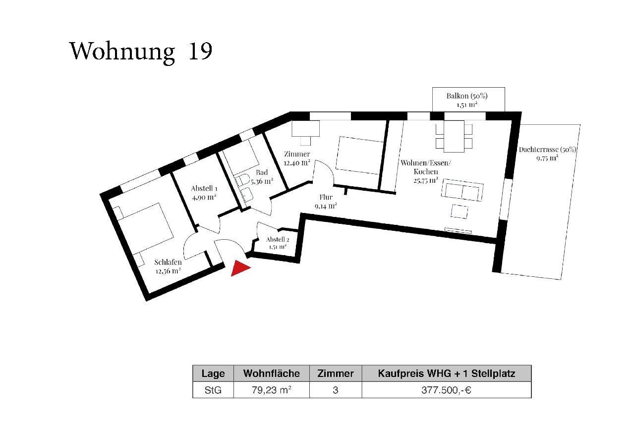 Wohnung zum Kauf provisionsfrei 377.500 € 3 Zimmer 79,2 m²<br/>Wohnfläche 2.<br/>Geschoss Horneburg 21640