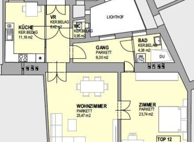 Wohnung zum Kauf 720.000 € 2 Zimmer 78,4 m² 2. Geschoss Hebragasse Wien,Alsergrund 1090