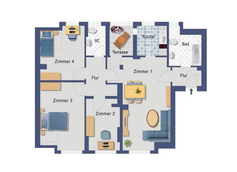 Wohnung zum Kauf provisionsfrei 307.800 € 4 Zimmer 93,9 m² 1. Geschoss Ragazer Straße 15 Reinickendorf Berlin 13407