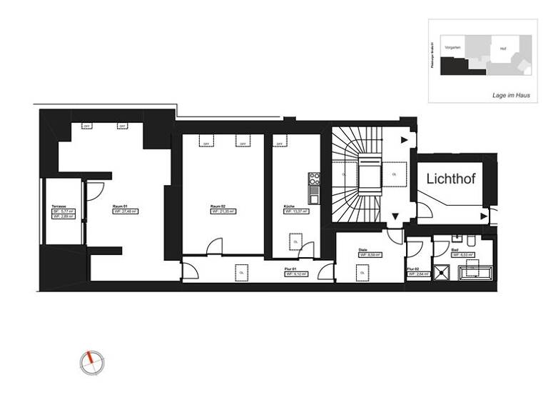 Wohnung zum Kauf 599.000 € 2 Zimmer 93,7 m² 5. Geschoss frei ab sofort Pfalzburger Str. 51 Wilmersdorf Berlin 10717
