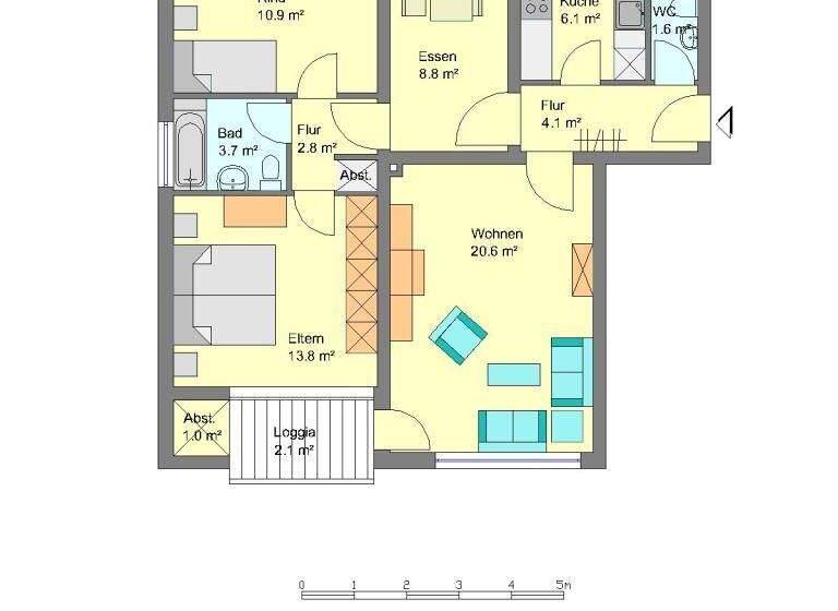 Wohnung zur Miete 629 € 3 Zimmer 76 m² 6. Geschoss Pestalozzistraße 3 Innenstadt Gütersloh 33330