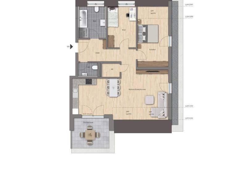 Wohnung zum Kauf - Neubau provisionsfrei 428.700 € 3 Zimmer 93,4 m² 2. Geschoss frei ab sofort Grimmstrasse 45 Eckersmühlen Roth 91154