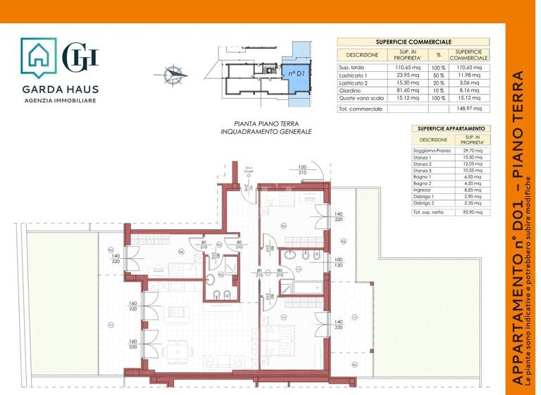 Wohnung zum Kauf - Erstbezug 398.000 € 4 Zimmer 92,9 m² EG frei ab sofort Via del Garda 99 Mori 38065