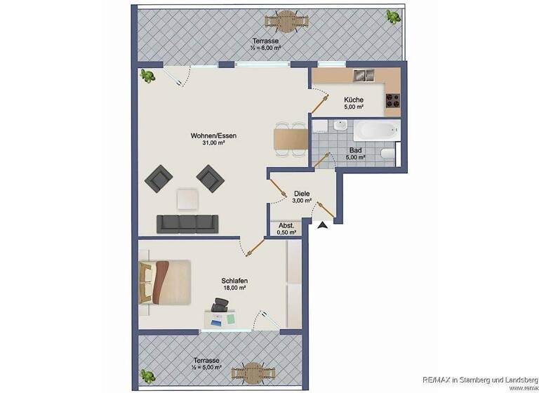 Wohnung zum Kauf 724.000 € 2 Zimmer 75,5 m² 5. Geschoss Thalk.Obersendl.-Forsten-Fürstenr.-Solln München 81379