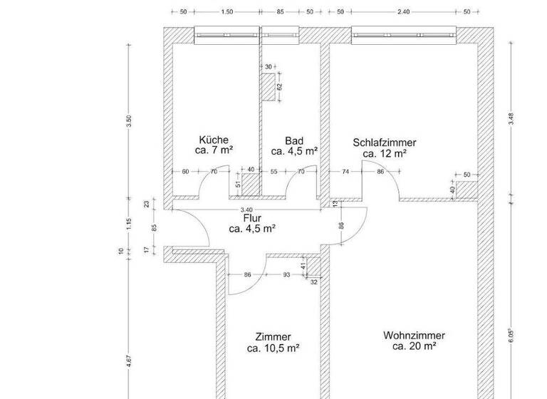 Wohnung zur Miete 490 € 3 Zimmer 60,8 m² 2. Geschoss frei ab 01.06.2026 Dr.-Wilhelm-Külz-Straße 30 Prenzlau 17291