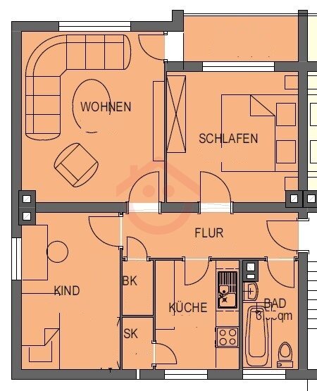 Wohnung zur Miete 550 € 3 Zimmer 57 m²<br/>Wohnfläche 1.<br/>Geschoss 01.02.2025<br/>Verfügbarkeit Frohnhausen Dillenburg 35684