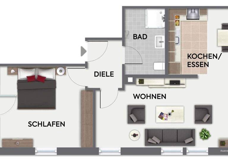 Wohnung zur Miete 1.159 € 2,5 Zimmer 61 m² 1. Geschoss Neugereutstraße 10 Süd Stuttgart 70199
