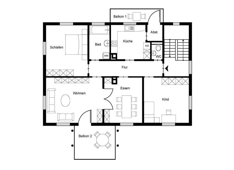Wohnung zum Kauf 499.000 € 3,5 Zimmer 101,7 m² 2. Geschoss Böblingen 71032