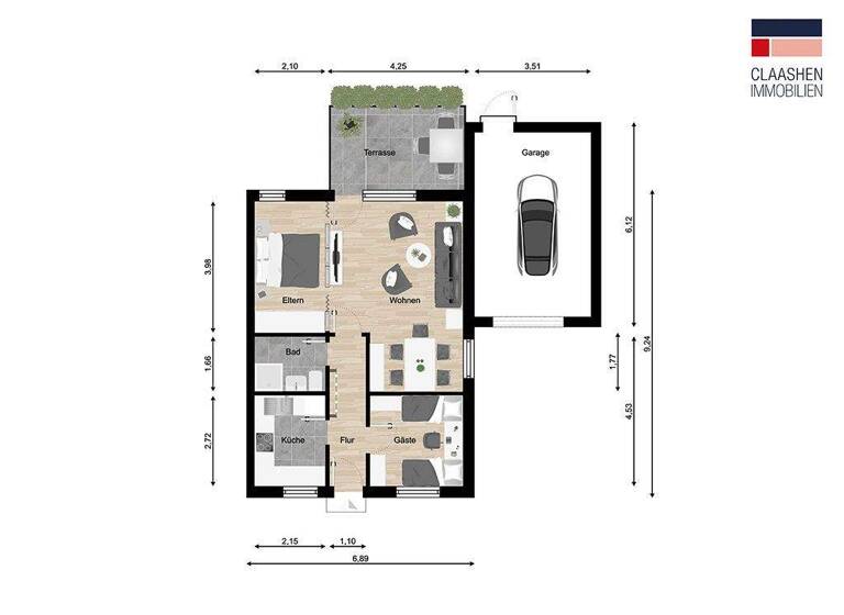 Doppelhaushälfte zum Kauf 199.000 € 3 Zimmer 53 m² 240 m² Grundstück frei ab 01.11.2026 Blandorf-Wichte Hage 26524