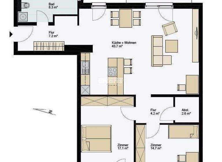 Wohnung zur Miete 1.293 € 3 Zimmer 99,5 m² Altstadt Erfurt, Stadt 99084