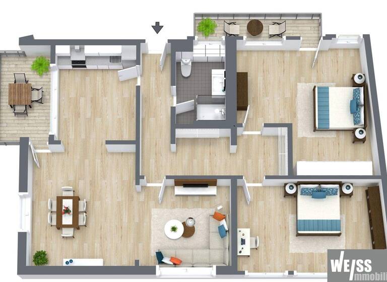 Wohnung zur Miete 2.013 € 3 Zimmer 115 m² 3. Geschoss Wirsbergstraße 10 Altstadt Würzburg 97070