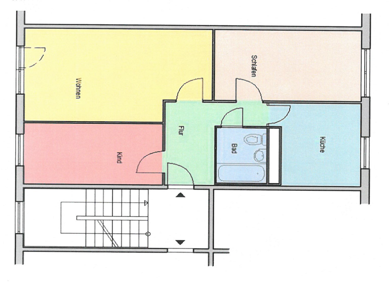 Wohnung zur Miete 399 € 3 Zimmer 58,7 m² 4 Geschosse frei ab sofort Hüfnermark 4 d Bad Düben 04849