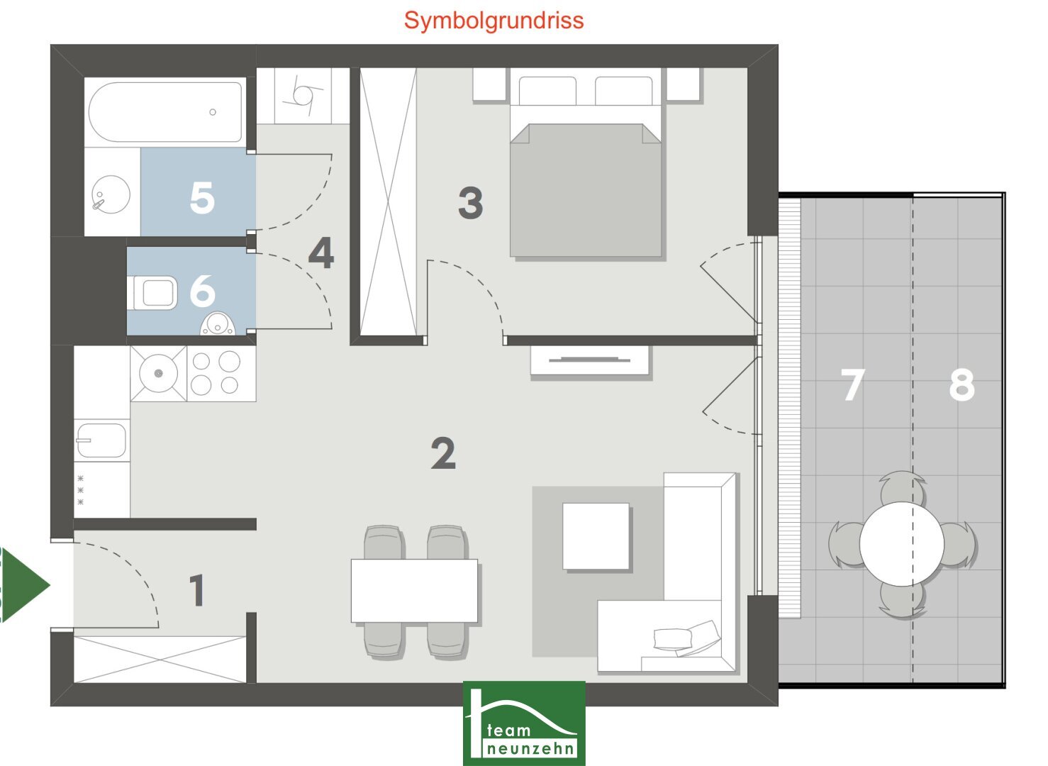 Wohnung zum Kauf provisionsfrei 267.500 € 2 Zimmer 57,3 m²<br/>Wohnfläche EG<br/>Geschoss Rudolf-Zöhrer-Weg Wien 1210