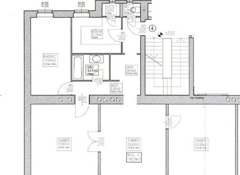 Wohnung zum Kauf 598.000 € 4 Zimmer 108,8 m² 1. Geschoss Wien 1180