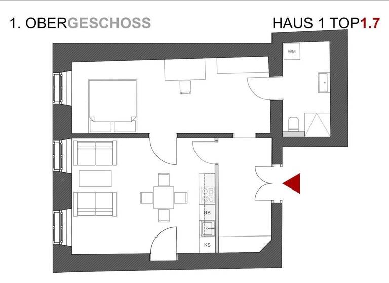 Wohnung zum Kauf 124.371 € 2 Zimmer 60,4 m² 1. Geschoss Murgasse Bad Radkersburg 8490