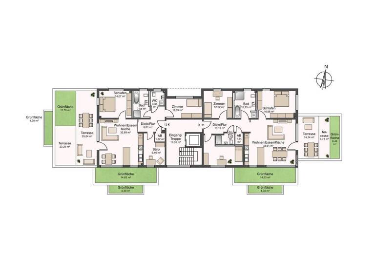 Penthouse zur Miete - Erstbezug 1.890 € 4 Zimmer 113,1 m² EG Bad Wimpfen 74206