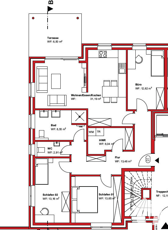 Wohnung zur Miete 1.080 € 4 Zimmer 108,1 m²<br/>Wohnfläche ab sofort<br/>Verfügbarkeit Esterfeld Meppen 49716