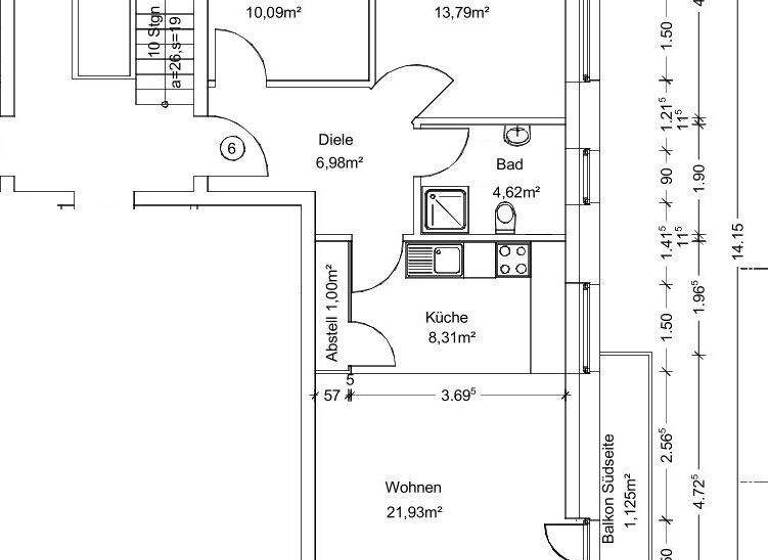 Wohnung zur Miete 980 € 3 Zimmer 67,8 m² 1. Geschoss Uetersen 25436